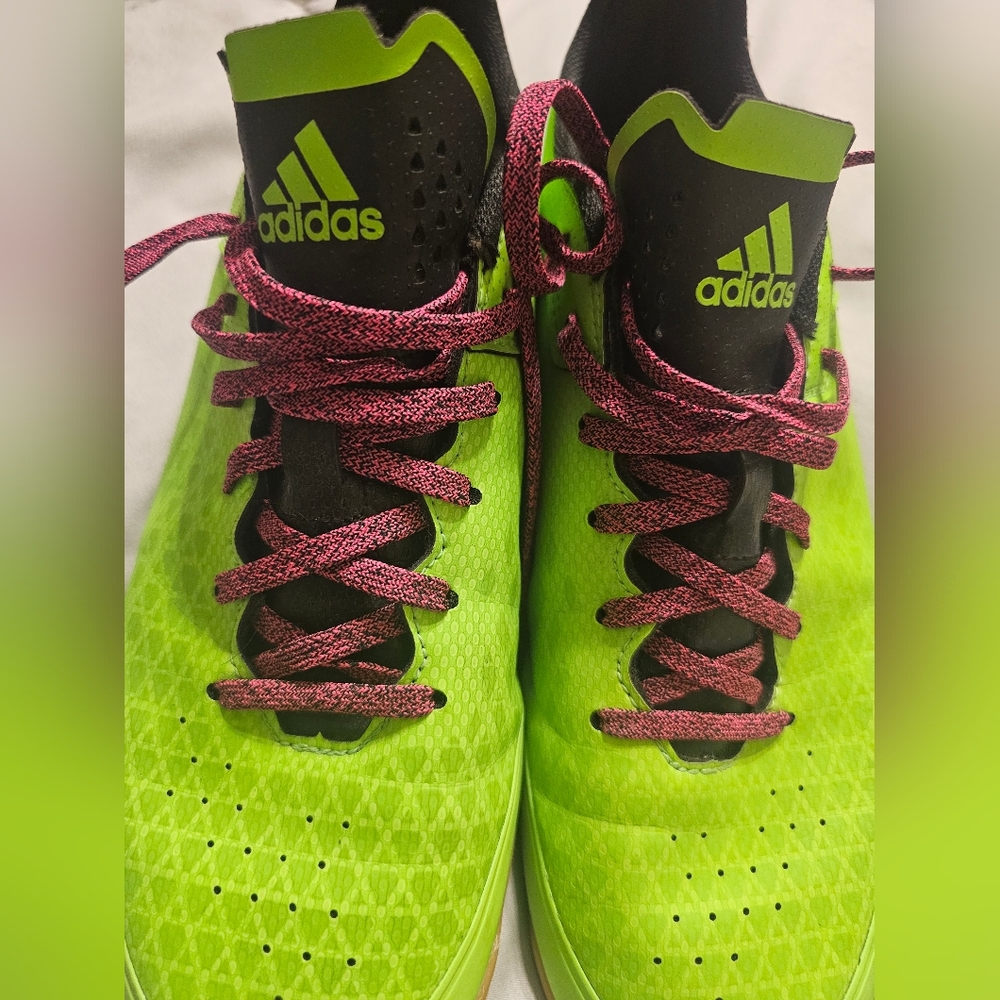 Adidas LIME Green and Pink Athletic MENS Shoes 9